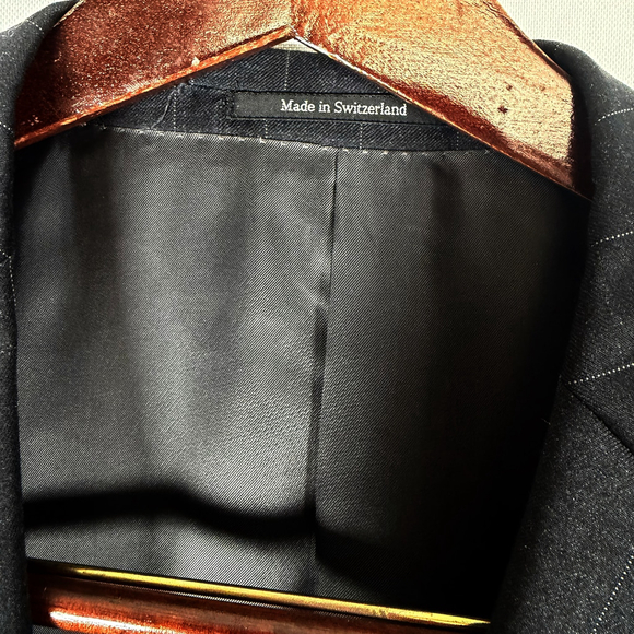 Ermenegildo Zegna Trofeo Charcoal Pinstripe Suit Set Mens Size IT 54 R US 44 R - Picture 11 of 16